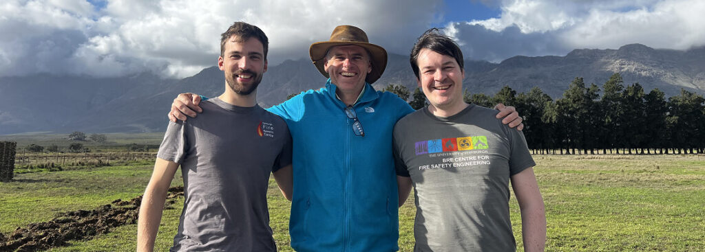 Fire safety team in countryside