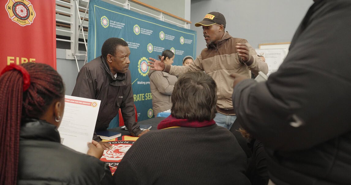 Emergency response training workshop focusing on fire safety and community preparedness.