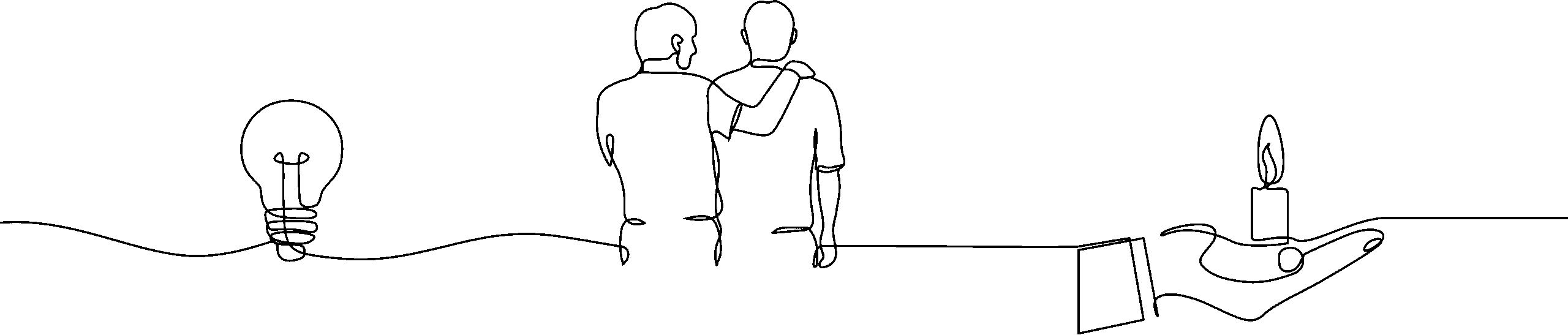 Lightbulb, teamwork and candle diagram