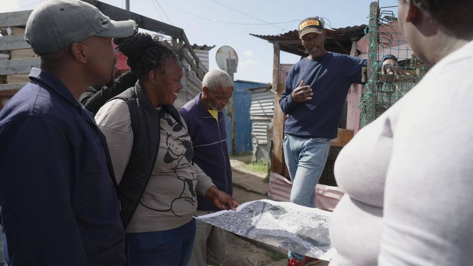 FIre safety planning discussion in informal settlement.